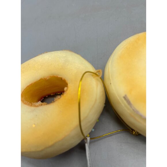 Kurt Adler sweet scoops pink white sprinkle donut ornaments set of 2  READ NEW - Picture 7 of 8